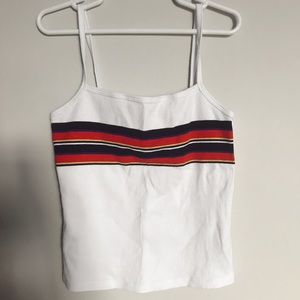 forever 21 white tank top with stripes